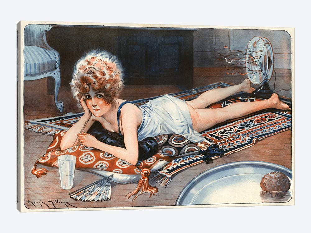1921 La Vie Parisienne Magazine Plate by Maurice Milliere 1-piece Canvas Artwork