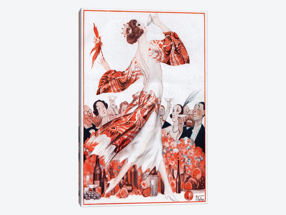 1922 La Vie Parisienne Magazine Plate 1-piece Canvas Wall Art
