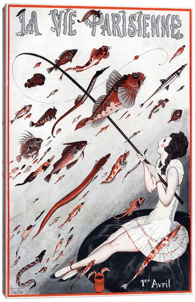 1923 La Vie Parisienne Magazine Cover Canvas Art Print - Historical Fashion Art