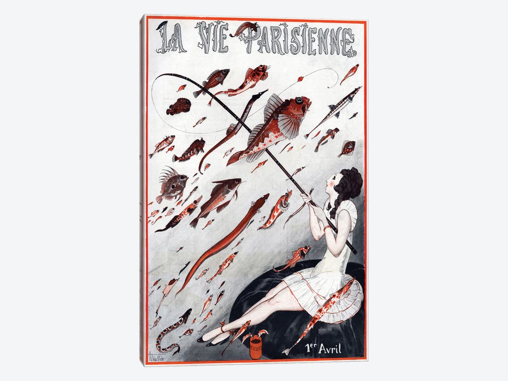 1923 La Vie Parisienne Magazine Cover by Armand Vallee 1-piece Canvas Print