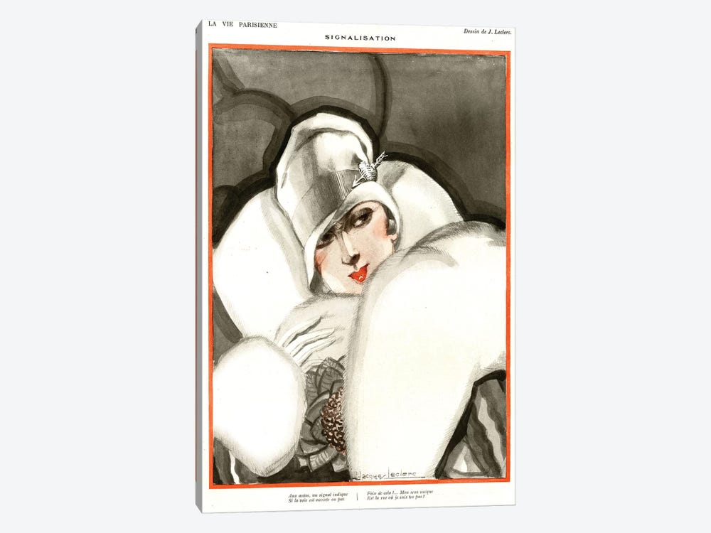 1920s La Vie Parisienne Magazine Plate by Julien Jacques Leclerc 1-piece Canvas Art