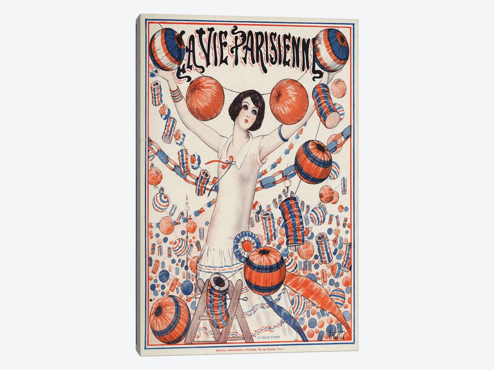 1924 La Vie Parisienne Magazine Cover by Armand Vallee 1-piece Canvas Print