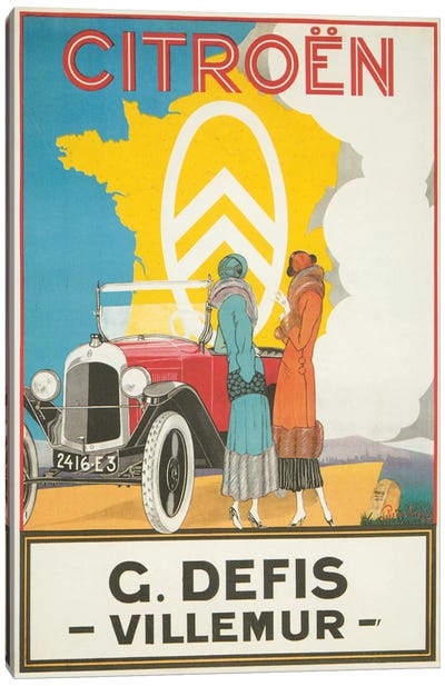 1925 Citroen Motoring Poster Canvas Art Print - The Advertising Archives