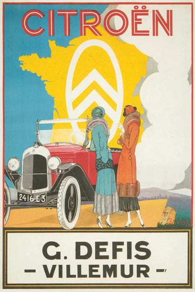 Advertisements: 1925 Citroen Motoring Poster by The Advertising Archives