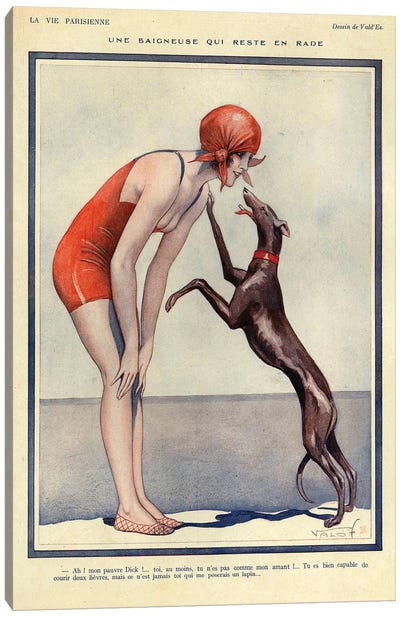 1925 La Vie parisienne Magazine Plate Canvas Art Print - Women's Swimsuit & Bikini Art