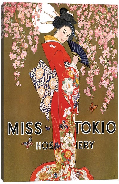 1927 Miss Tokio Hosiery Magazine Advert Canvas Art Print