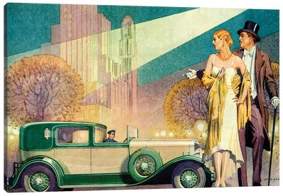 1929 Franklin Magazine Advert Detail Canvas Art Print - Historical Fashion Art