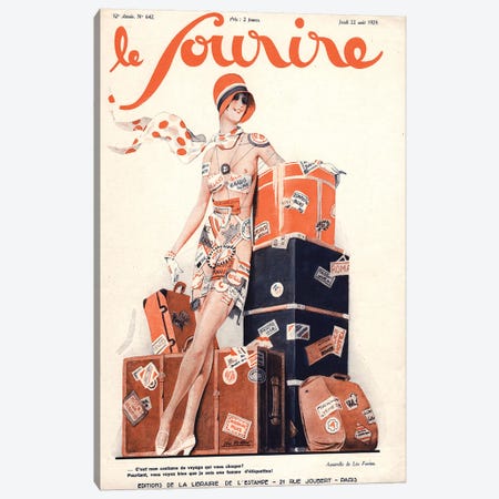 1929 Le Sourire Magazine Cover Canvas Print #TAA370} by The Advertising Archives Canvas Print