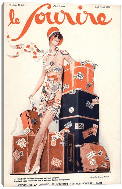 1929 Le Sourire Magazine Cover Canvas Art Print