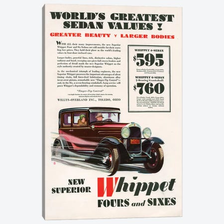 1929 Willys-Knight Magazine Advert Canvas Print #TAA375} by The Advertising Archives Canvas Art
