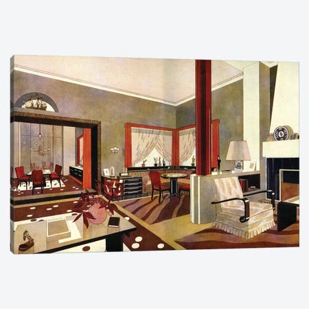 1930s Art Deco Interior Canvas Print #TAA376} by The Advertising Archives Canvas Artwork