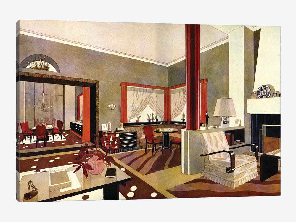 1930s Art Deco Interior by The Advertising Archives 1-piece Canvas Wall Art