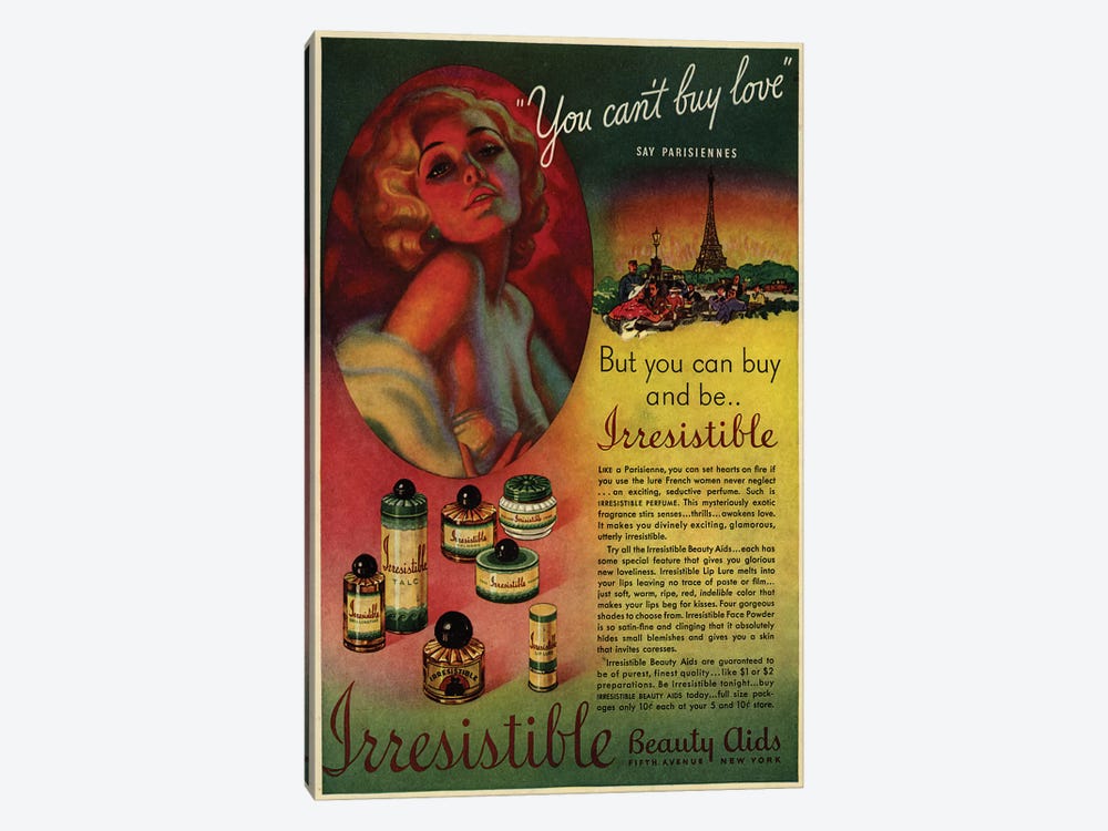1930s Irresistible Perfume Magazine Advert by The Advertising Archives 1-piece Canvas Art