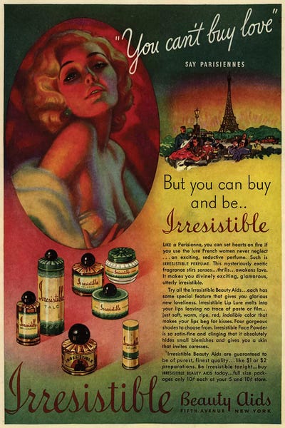 Magazines: 1930s Irresistible Perfume Advert by The Advertising Archives