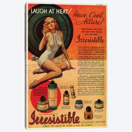 1930s Irresistible Perfume Magazine Advert Canvas Print #TAA379} by The Advertising Archives Art Print