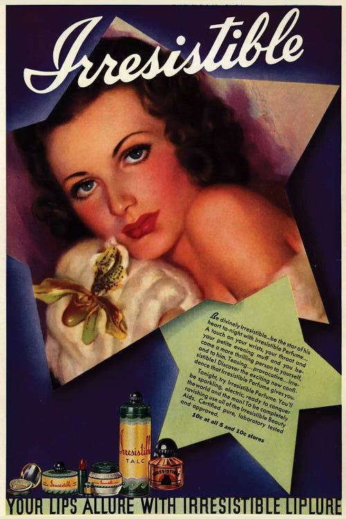 1930s Irresistible Perfume Advert by The Advertising Archives wall art