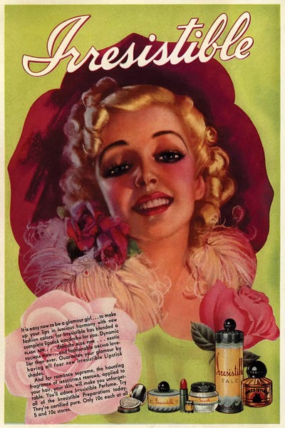 1930s Irresistible Perfume Advert by The Advertising Archives canvas print