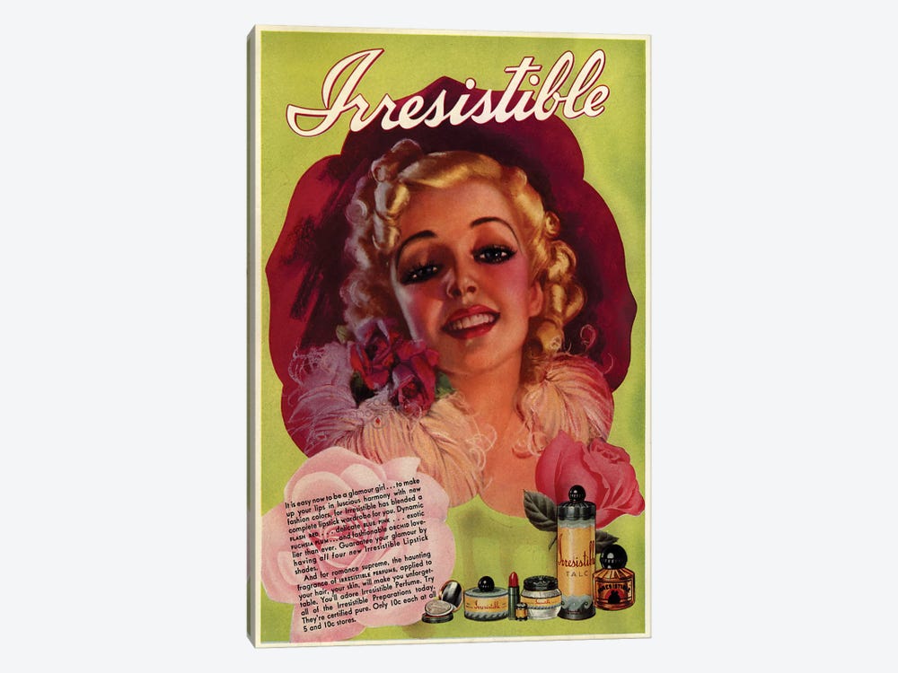 1930s Irresistible Perfume Magazine Advert by The Advertising Archives 1-piece Canvas Artwork