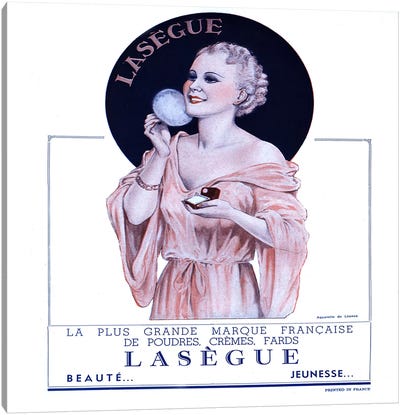 1930s Lasegue Cosmaetics Magazine Advert Canvas Art Print - Make-Up Art