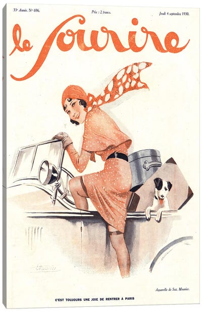 1930s Le Sourire Magazine Cover Canvas Art Print - The Advertising Archives