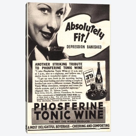 1930s Phospherine Tonic Wine Magazine Ad Canvas Print #TAA386} by The Advertising Archives Canvas Art Print