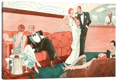 1920s La Vie Parisienne Magazine Plate Canvas Art Print - Historical Fashion Art