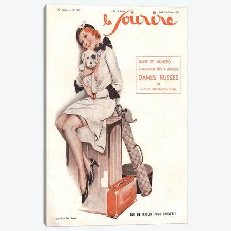 1932 Le Sourire Magazine Cover Canvas Print #TAA390} by The Advertising Archives Canvas Print