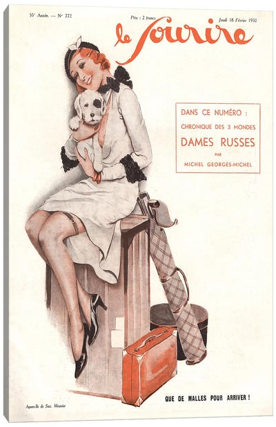 1932 Le Sourire Magazine Cover Canvas Art Print