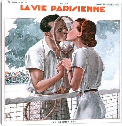 1938 La Vie Parisienne Mahazine Cover Canvas Art Print - Tennis Art