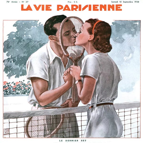 Tennis: 1938 La Vie Parisienne Magazine Cover by The Advertising Archives