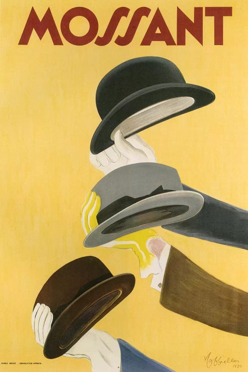 1938 Mossant Hats Poster