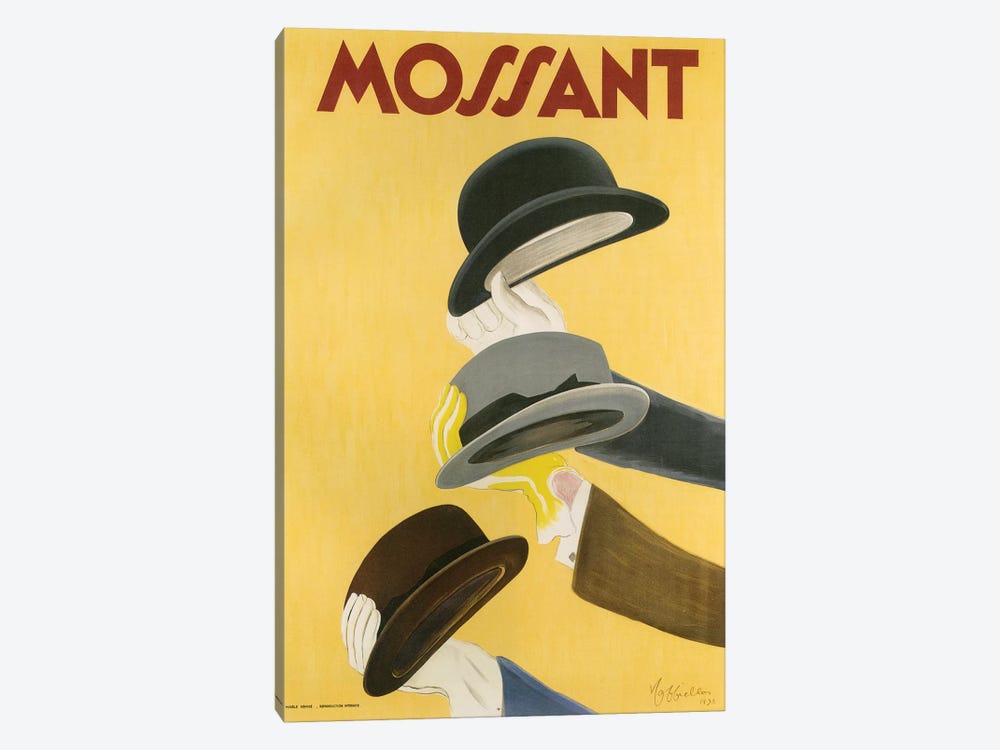 1938 Mossant Hats Poster by The Advertising Archives 1-piece Canvas Art Print