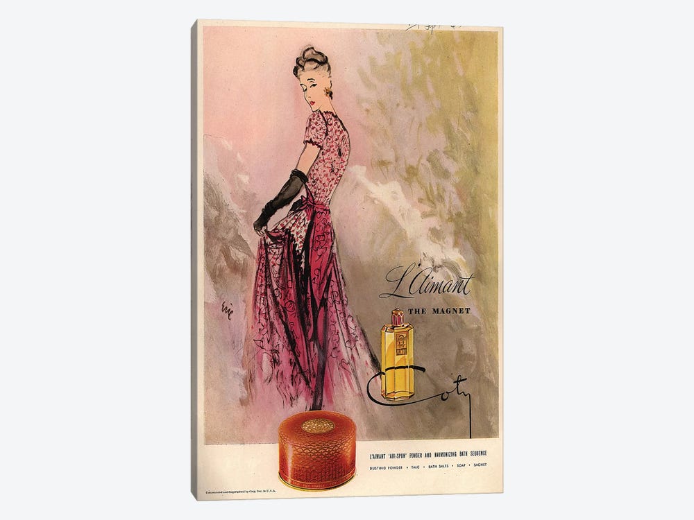 1940s Coty Perfume Magazine Advert by Carl Erickson 1-piece Canvas Artwork