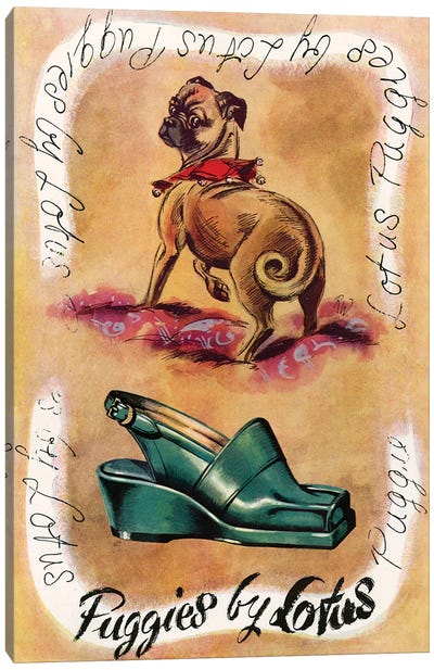 1940s Lotus Ltd Shoes Magazine Advert Canvas Art Print