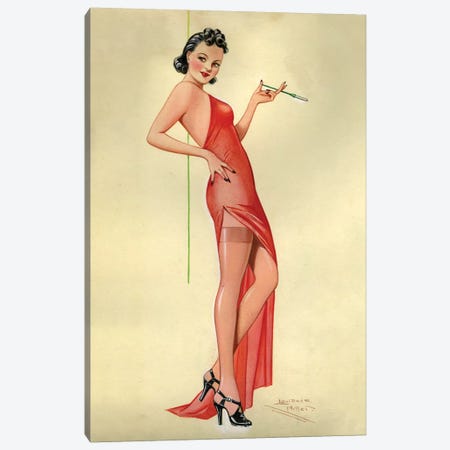1940s UK Pinup Poster Canvas Print #TAA401} by Laurence Miller Canvas Art Print