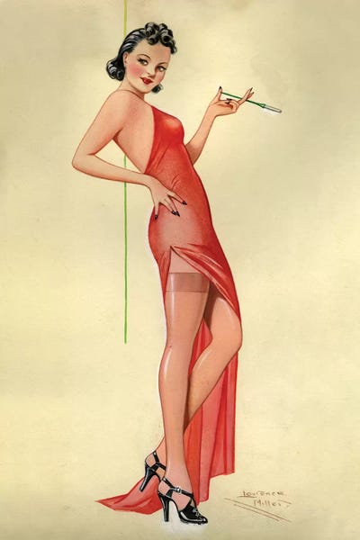Smoking: 1940s UK Pinup Poster I by Laurence Miller