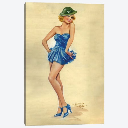 1940s UK Pinup Poster Canvas Print #TAA404} by Laurence Miller Canvas Wall Art
