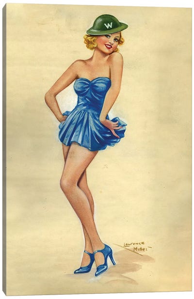 1940s UK Pinup Poster Canvas Art Print - Pin-Up Art