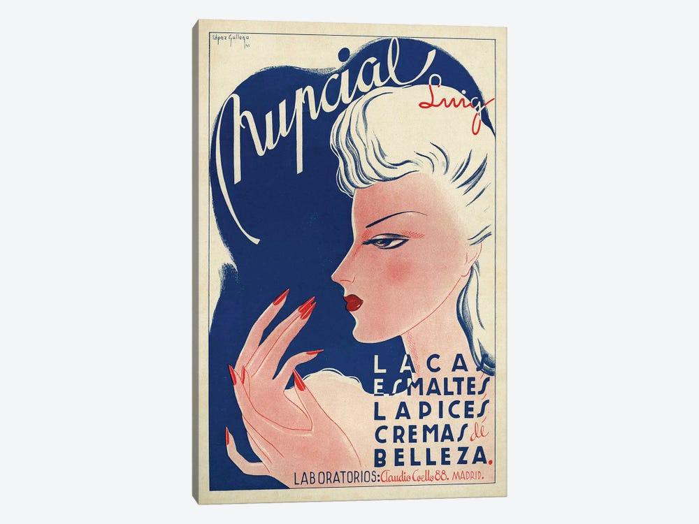 1942 Spain Nupcial Cosmetics Magazine Advert by The Advertising Archives 1-piece Canvas Artwork