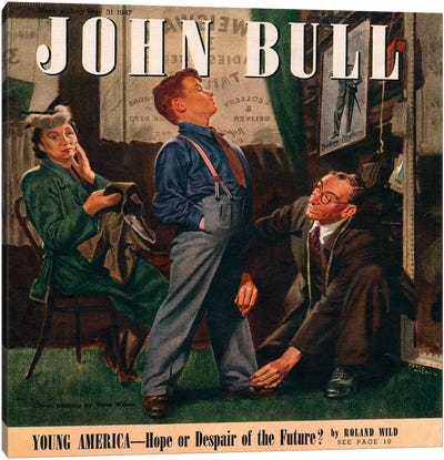 1947 John Bull Magazine Cover Canvas Art Print