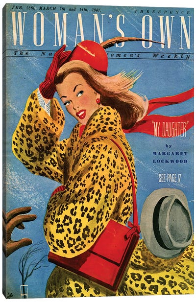 1947 Woman's Own Magazine Cover Canvas Art Print - Women's Coat & Jacket Art