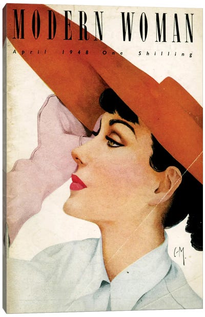 1948 Modern Woman Magazine Cover Canvas Art Print - Art Deco
