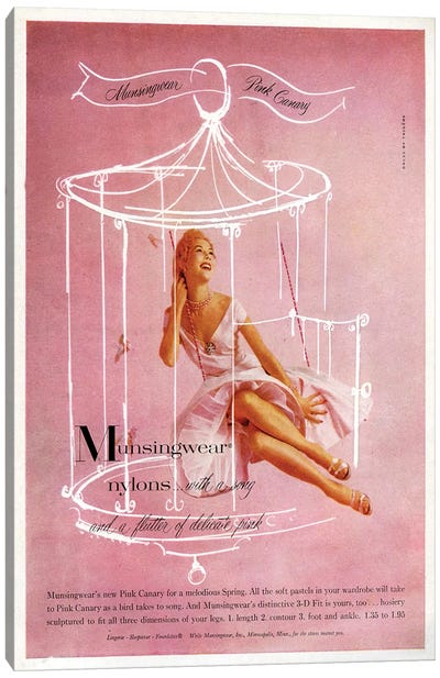 1950s Munsingwear Magazine Advert Canvas Art Print - Tan Art