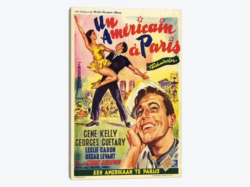 1951 An American In Paris Movie Poster by The Advertising Archives 1-piece Canvas Print