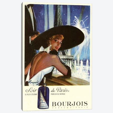 1951 Bourjois Perfume Magazine Advert Canvas Print #TAA431} by The Advertising Archives Canvas Wall Art
