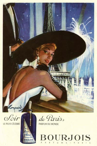 Magazines: 1951 Bourjois Perfume Magazine Advert by The Advertising Archives