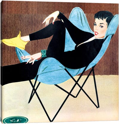 1951 Woman Magazine Plate Canvas Art Print - Historical Fashion Art