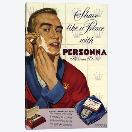 1953 Personna Shaving Magazine Advert Canvas Print #TAA441} by The Advertising Archives Art Print
