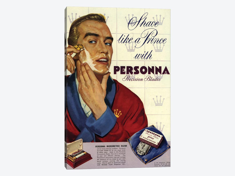 1953 Personna Shaving Magazine Advert by The Advertising Archives 1-piece Canvas Art Print