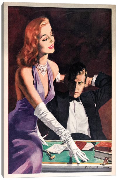 1954 Woman Magazine Plate Canvas Art Print